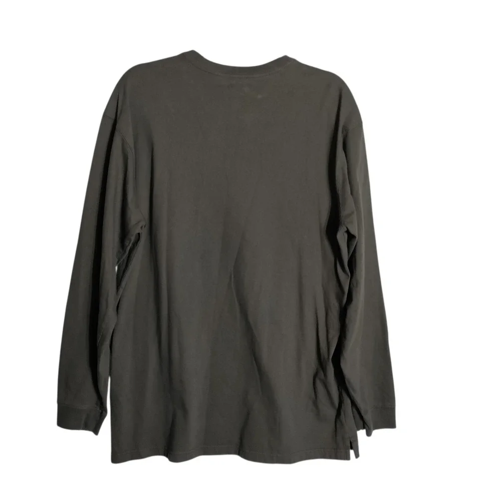 Duluth‎ Trading Co Mens Longtail T Relaxed Fit Long Sleeve Cotton Shirt Brown M